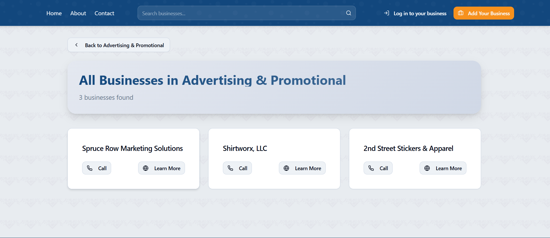 Basic listing in category view